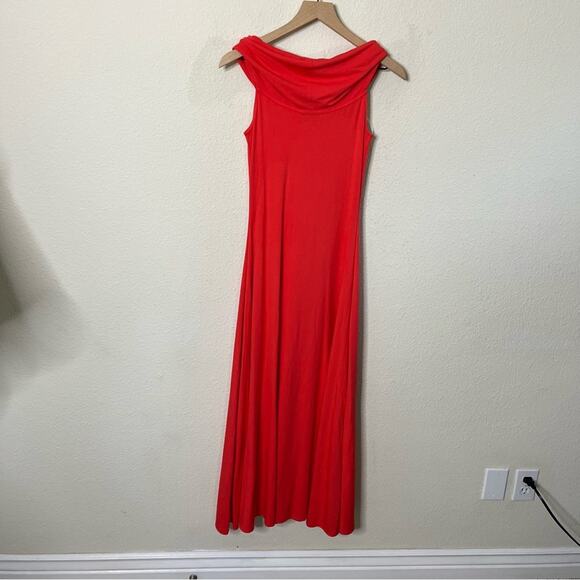 Aritzia Babaton Statuette Dress Off the Shoulder Drapey Jersey Maxi Dress Size M - Picture 11 of 11